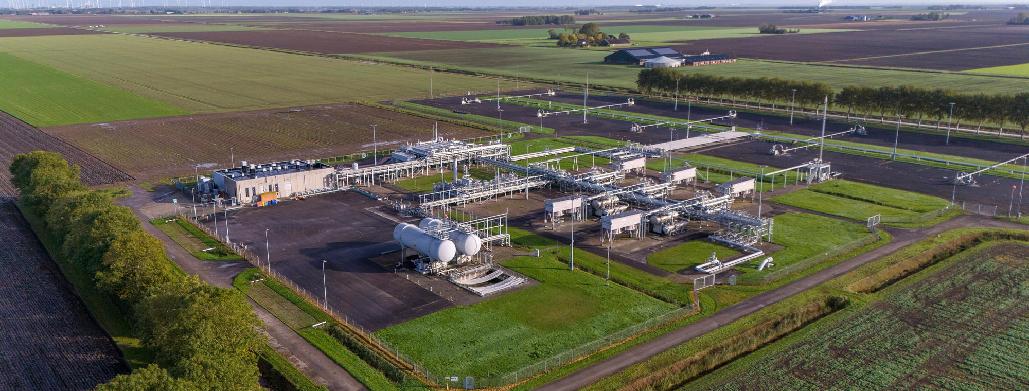 Aerial view of a gas processing facility