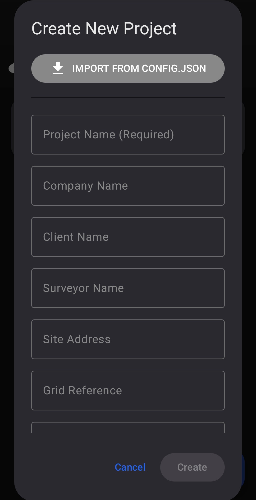 Create new project basic details