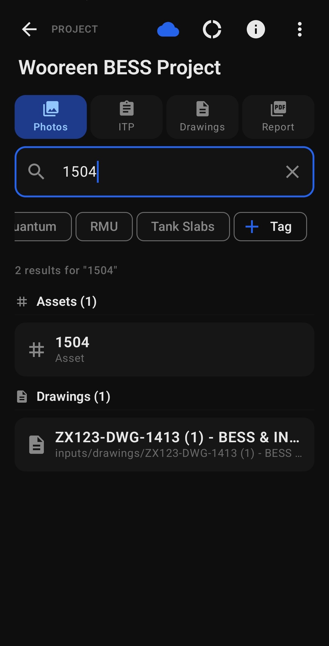 Search for 1504 showing assets and drawings results